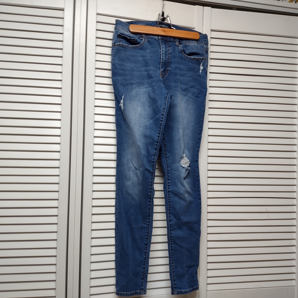Sixe 10 Long Blue Distressed Women's Jeans